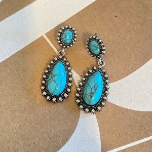 Turquoise blue color earrings